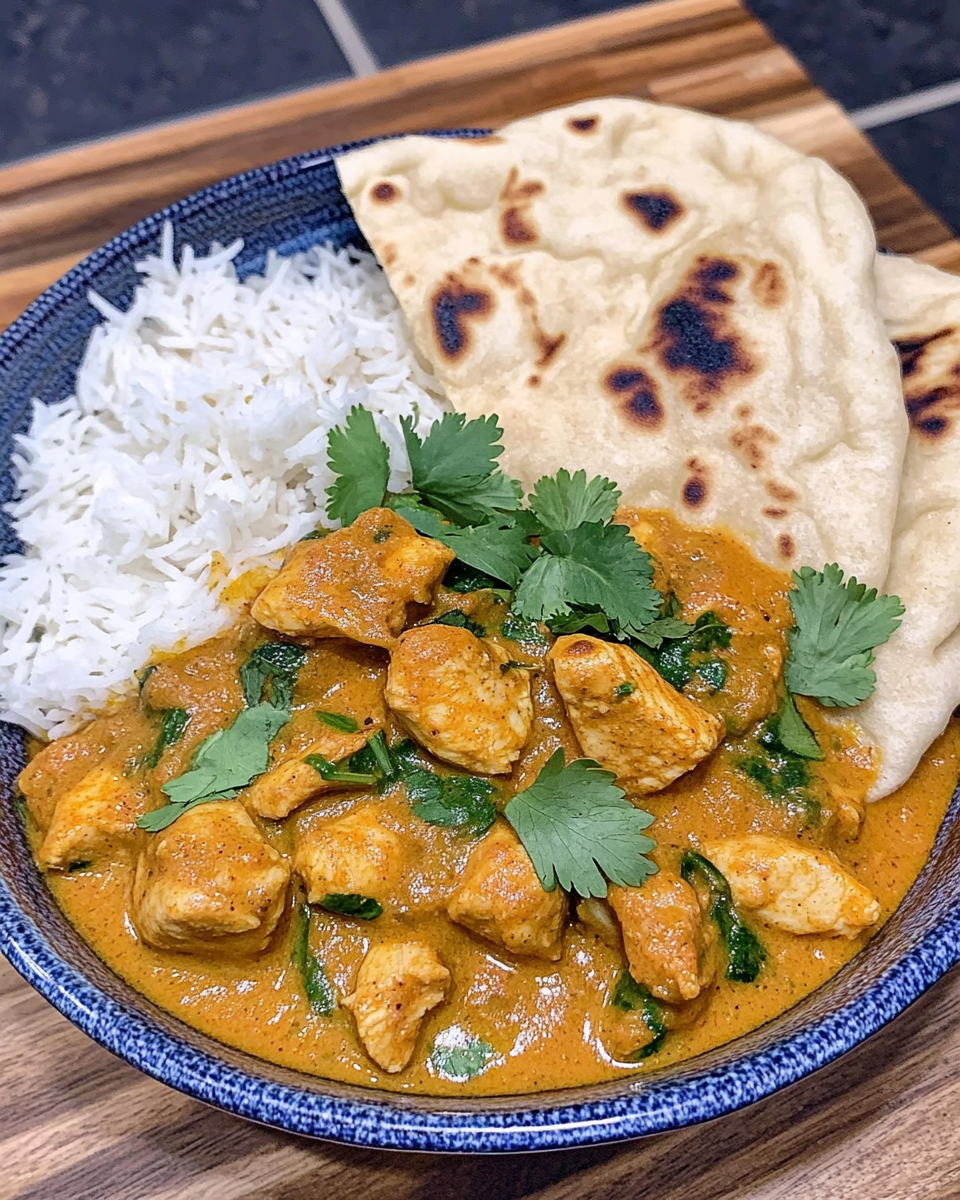 Chicken Curry with Naan and Rice: A Classic Comfort Feast