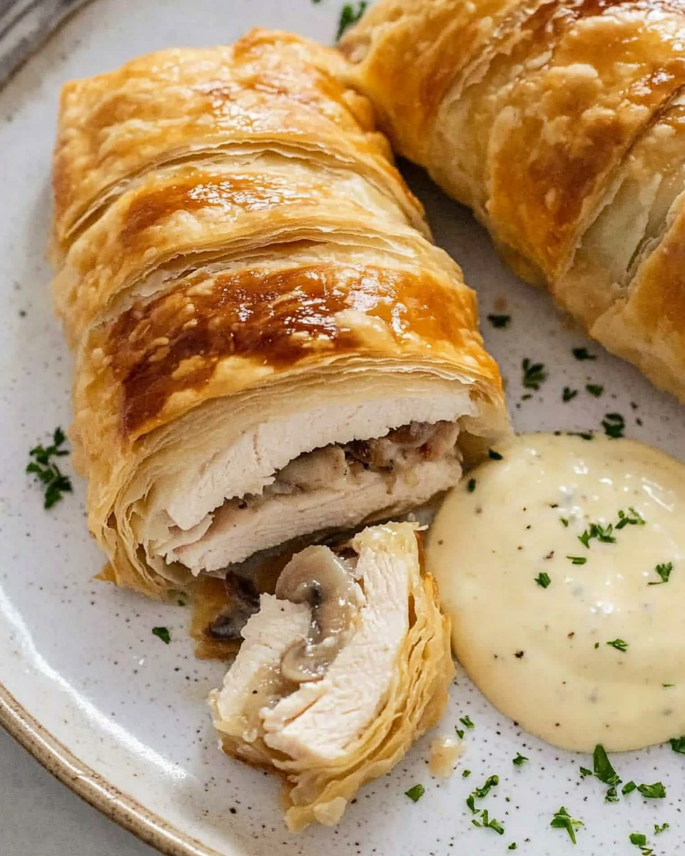 Chicken Wellington with Dijon Cream Sauce