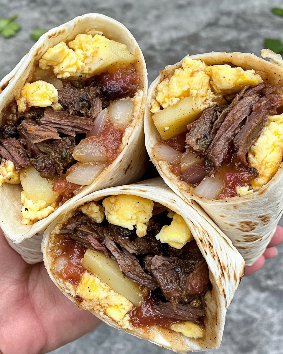 Braised Beef Breakfast Burrito: A Hearty Morning Feast