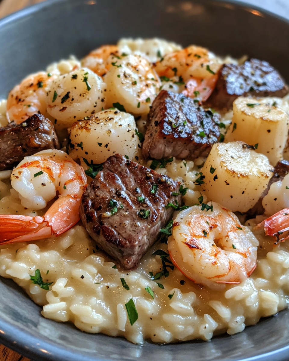 Seafood and Steak Risotto: A Luxurious Surf and Turf Dish