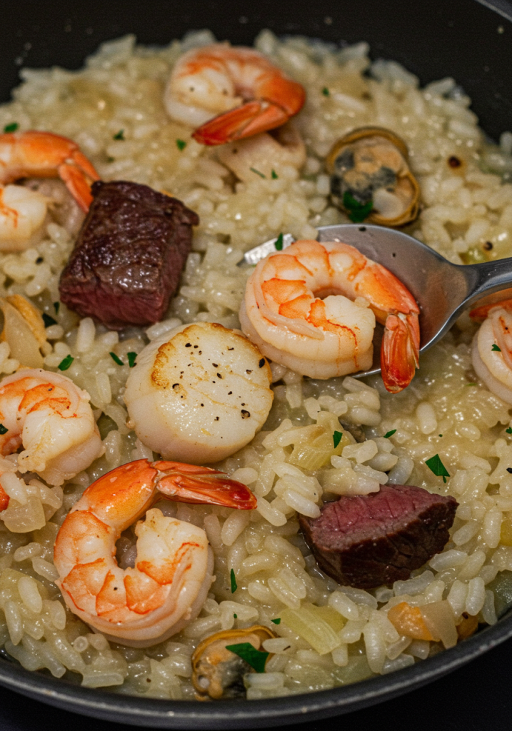 Seafood and Steak Risotto