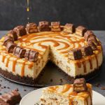 Butterfinger Cheesecake with Caramel