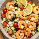Greek Style Grilled Shrimp Orzo Pasta Salad