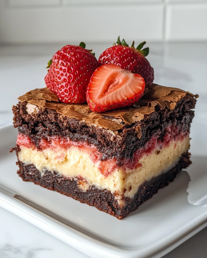 Strawberry Cheesecake Brownie