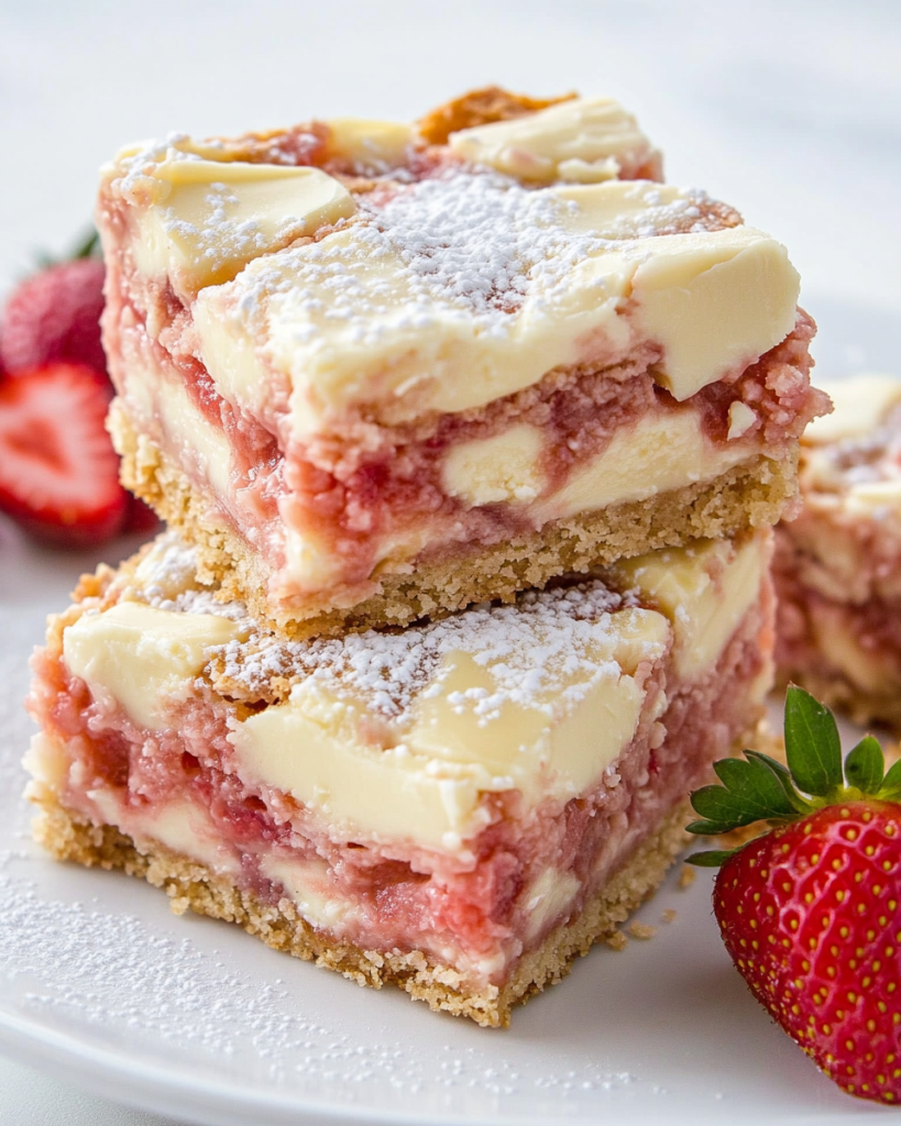 Strawberry White Chocolate Gooey Bars