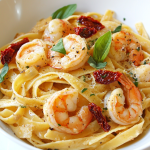 Tuscan Shrimp Pasta with Sundried Tomatoes