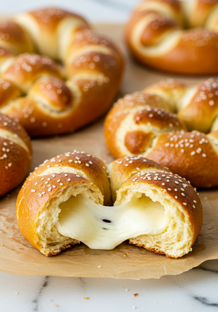 Mozzarella Stuffed Soft Pretzels
