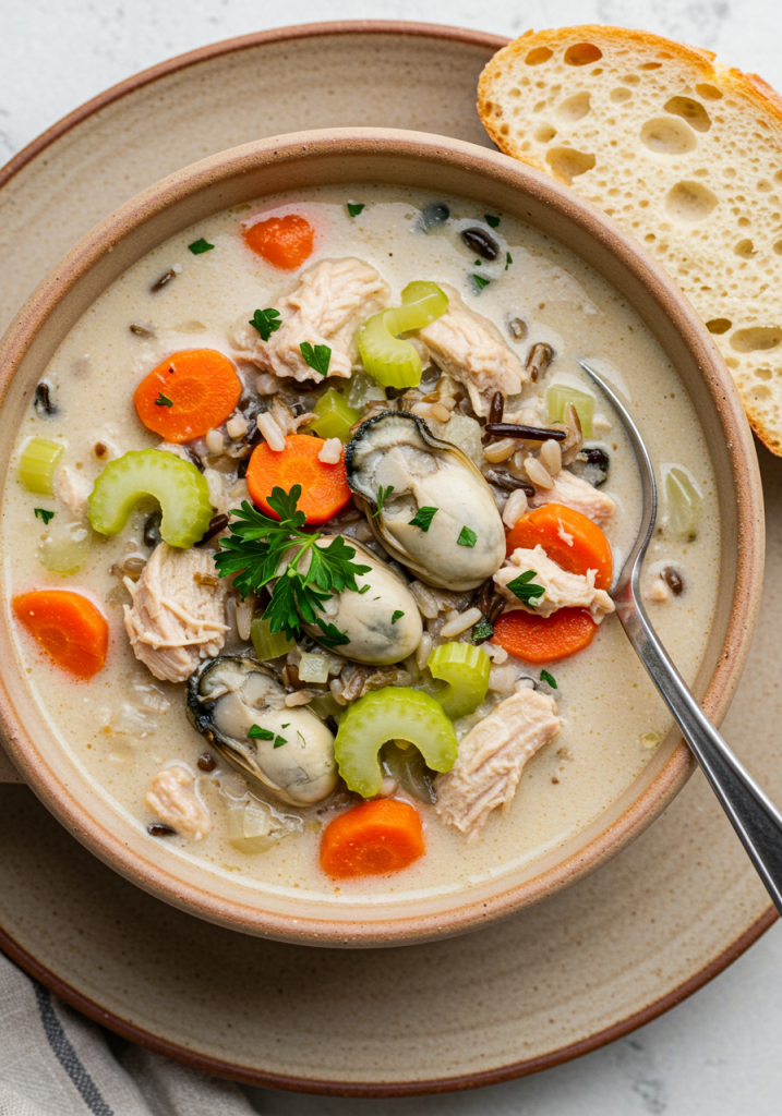 Easy Turkey, Wild Rice & Oyster Soup