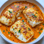 Cod in Roasted Red Pepper Sauce