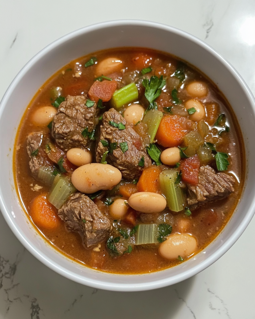 Hearty Beef Vegetable & Bean Soup
