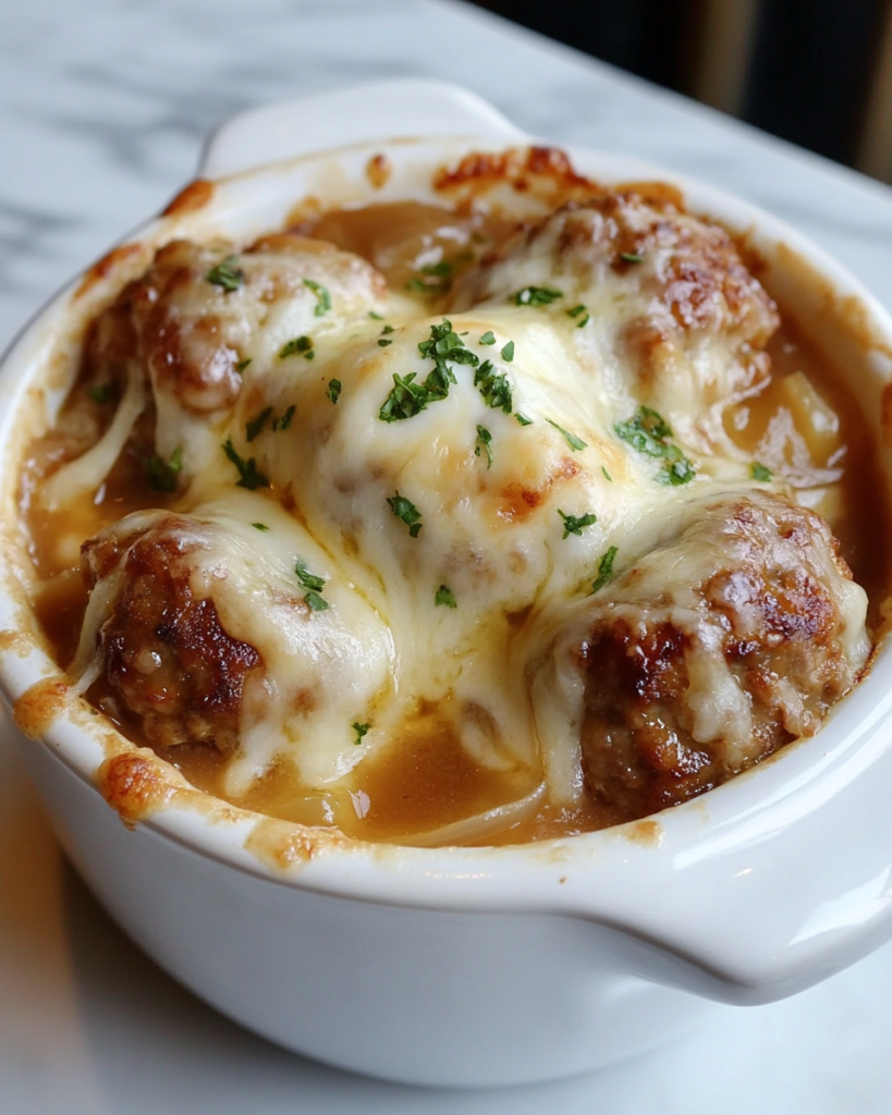 Crock Pot French Onion Meatballs