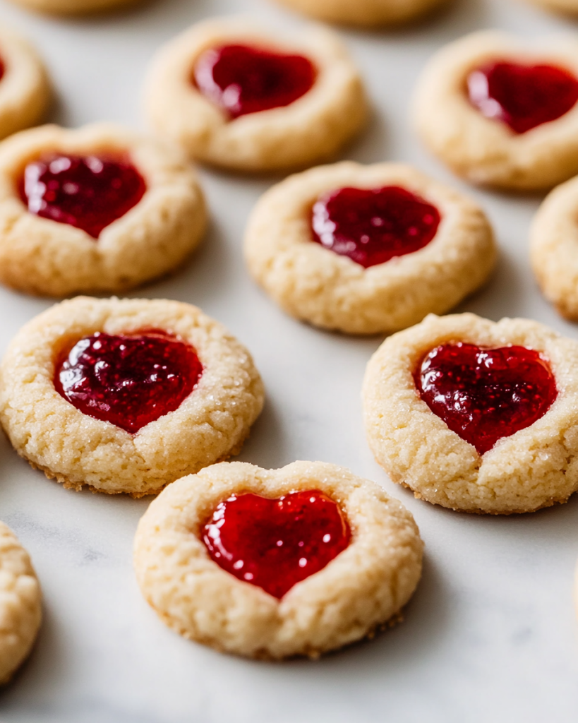 Heart Jam Thumbprint Cookies
