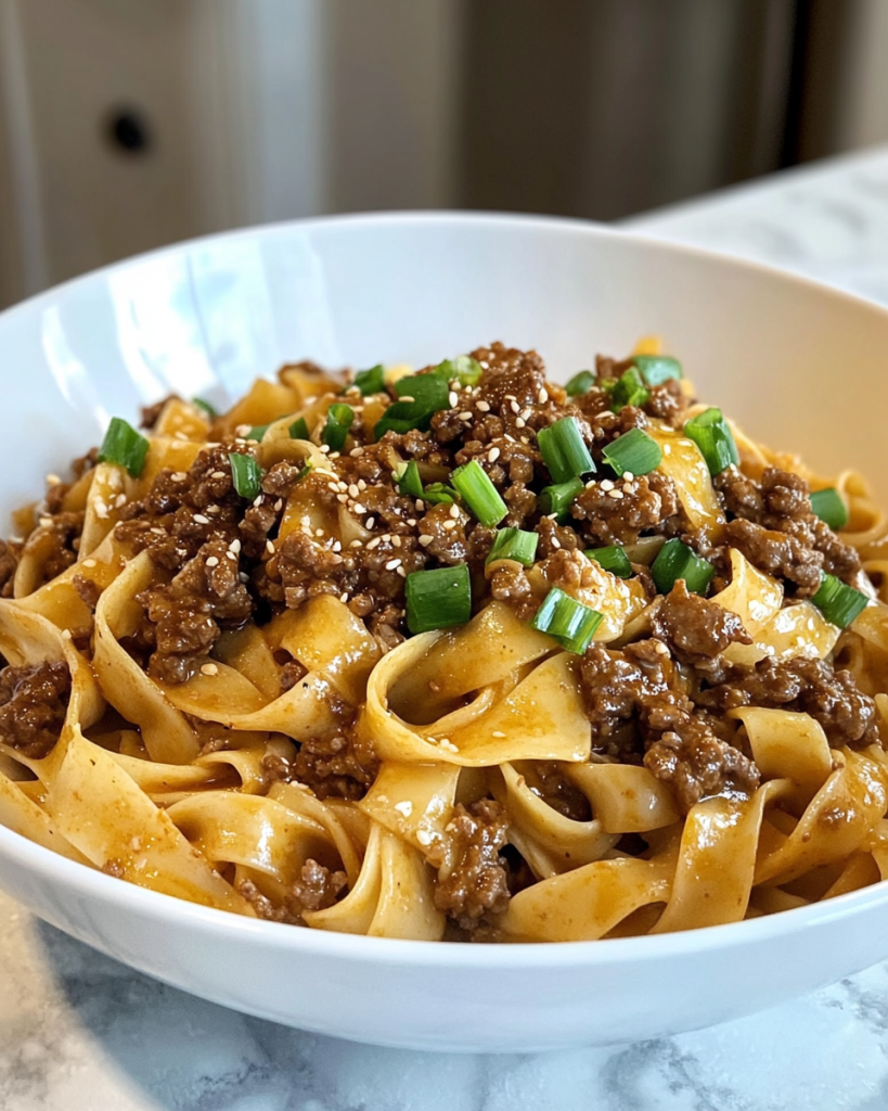 Mongolian Ground Beef Noodles