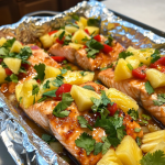Sweet Chili Salmon and Pineapple Foil Packets
