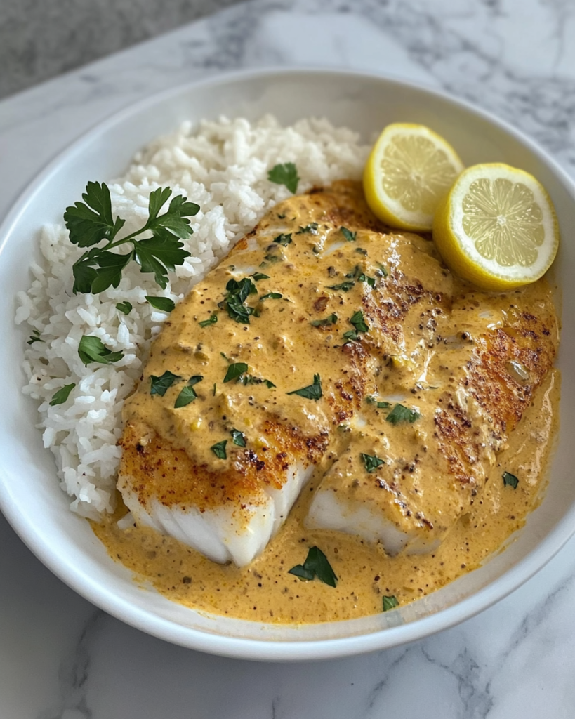 Tasty Baked Cod in Coconut Lemon Cream Sauce