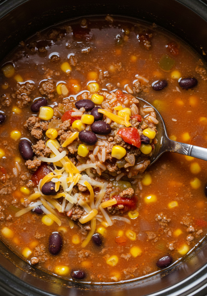 Crockpot Taco Rice Soup