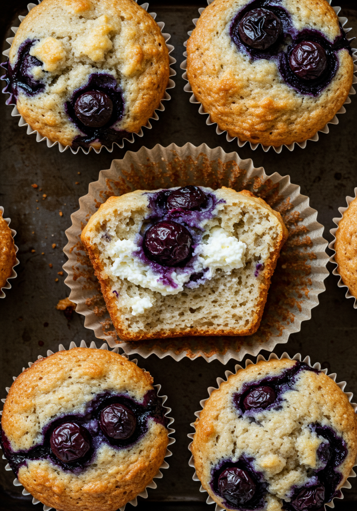 Blueberry Cottage Cheese Muffins