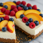 Summer Berry & Peach Cheesecake