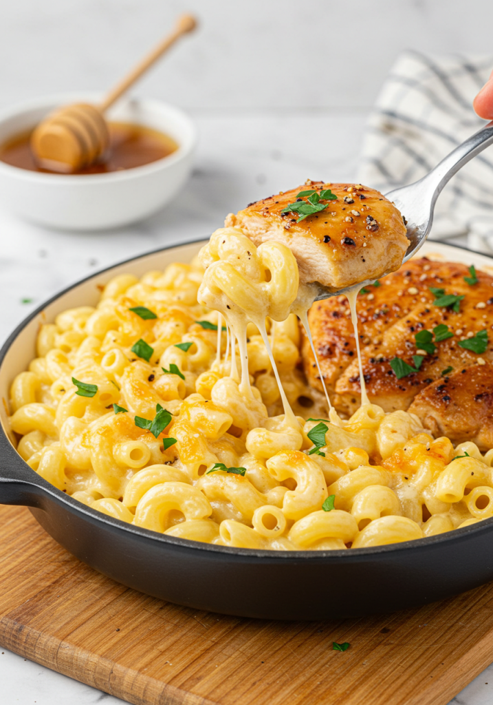 Honey Pepper Chicken Mac and Cheese