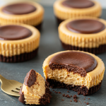 Mini Chocolate and Peanut Butter Cheesecakes