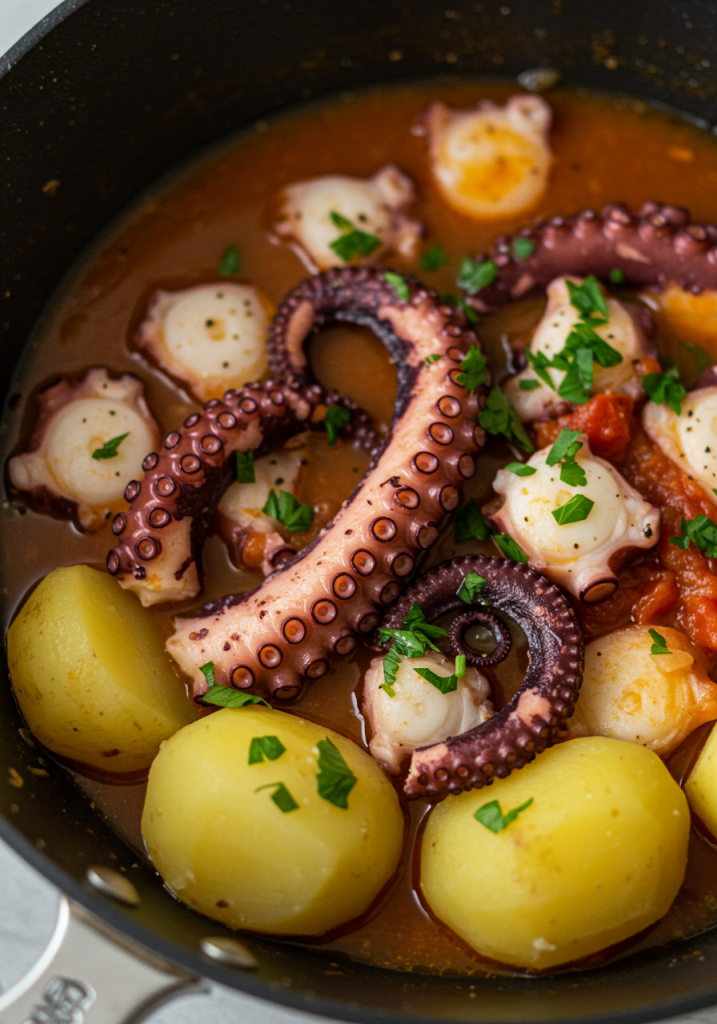 Greek Octopus Stew With Potatoes