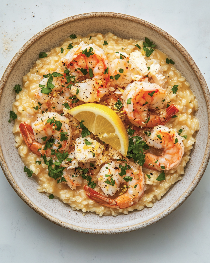 Crab and Shrimp Risotto with Lemon and Parmesan