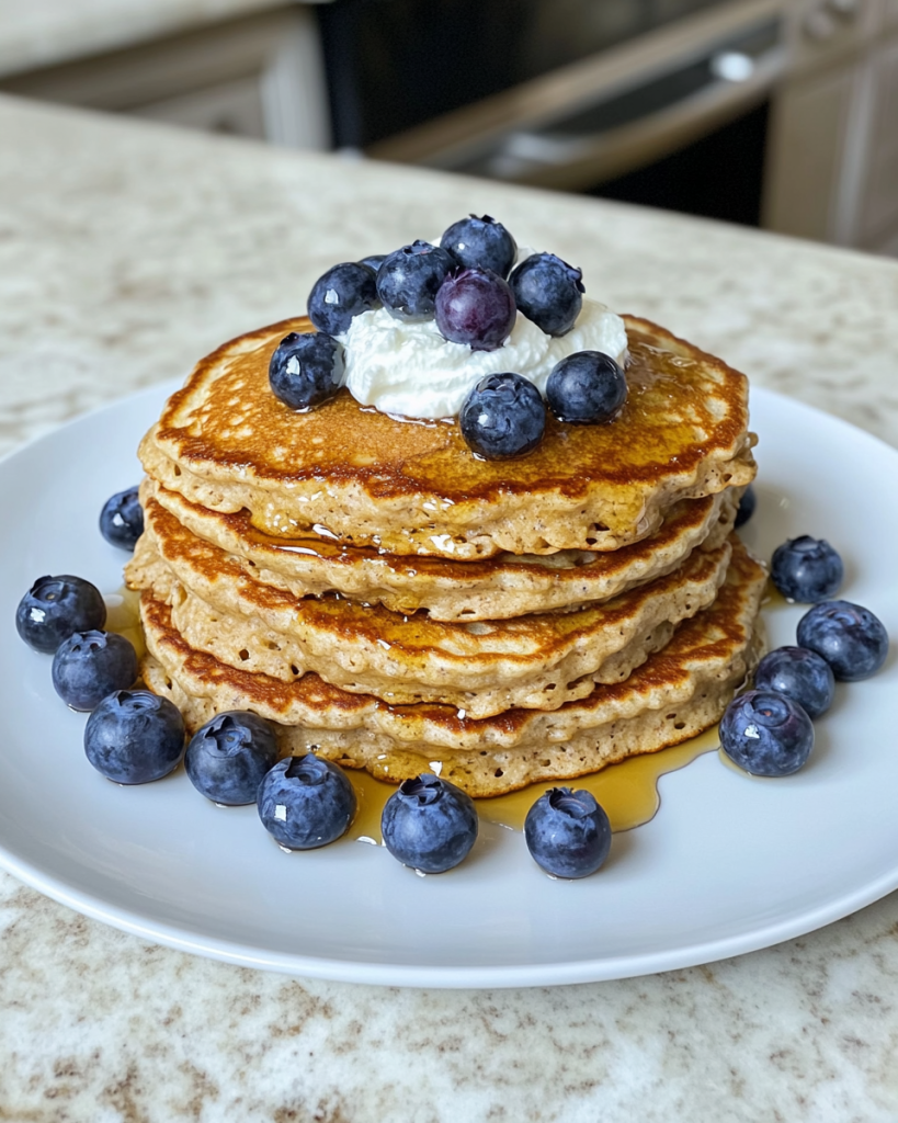 Healthy Wild Blueberry Cottage Cheese Pancakes