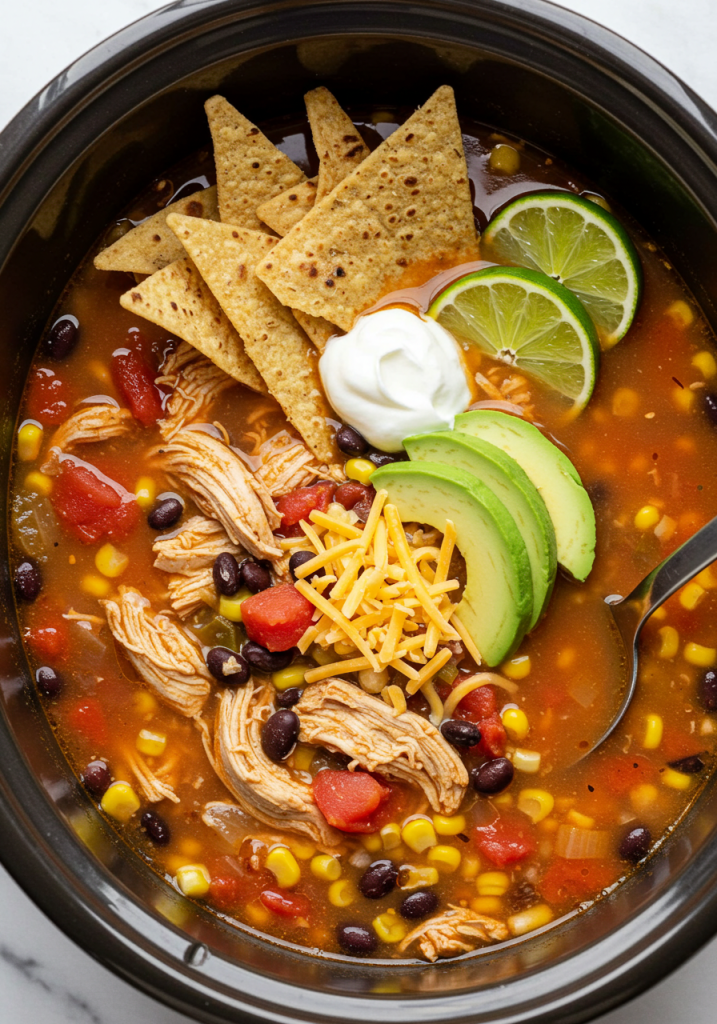 Crockpot Chicken Tortilla Soup