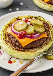 Baked Cabbage Nest Burgers