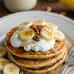 Fluffy Banana Cottage Cheese Pancakes